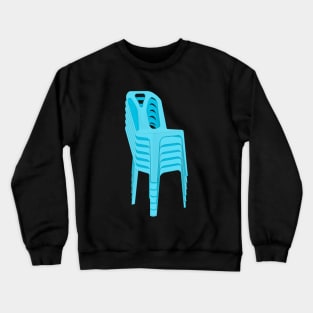 Stack of Blue Plastic Chairs Crewneck Sweatshirt